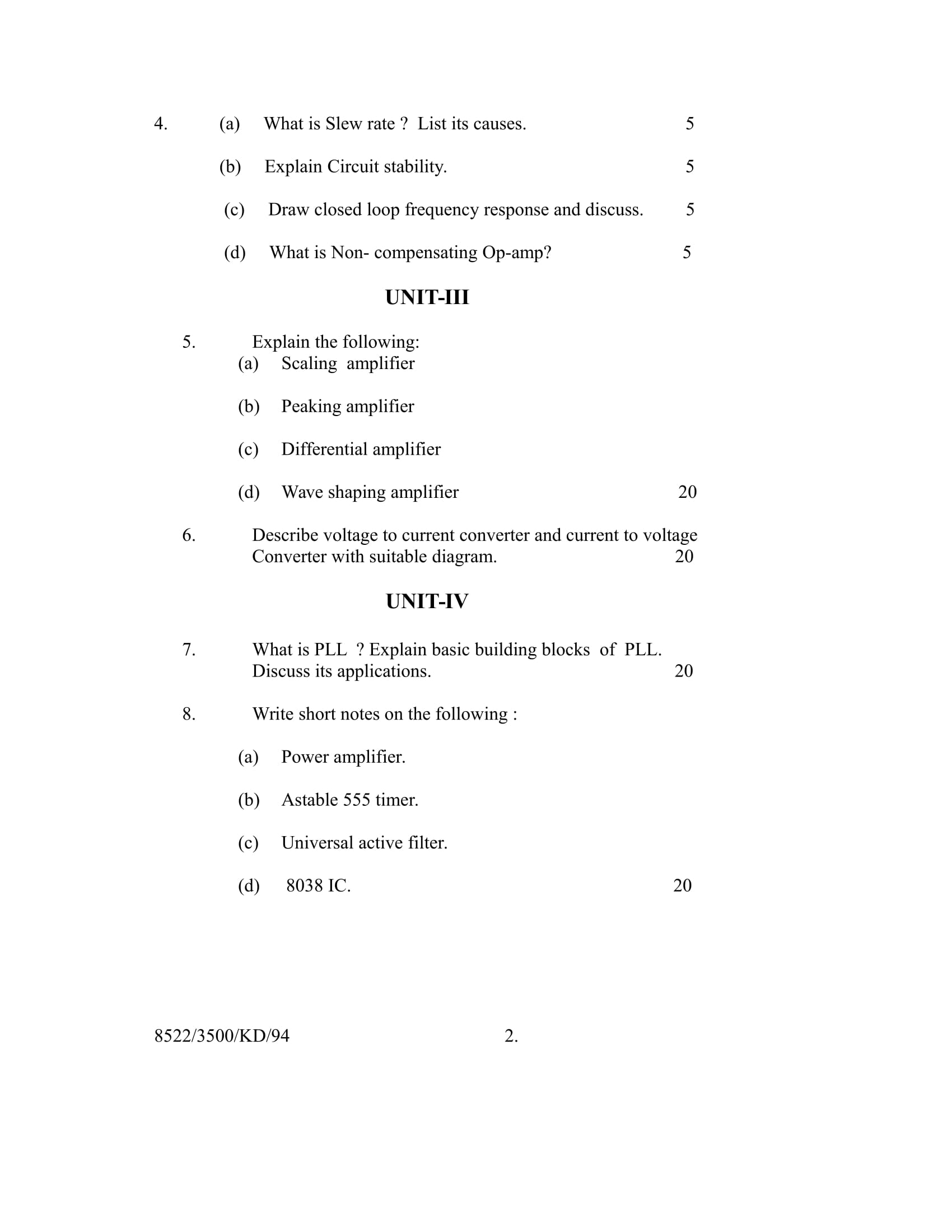 Download 2009 Linear-IC-Applications Question Paper