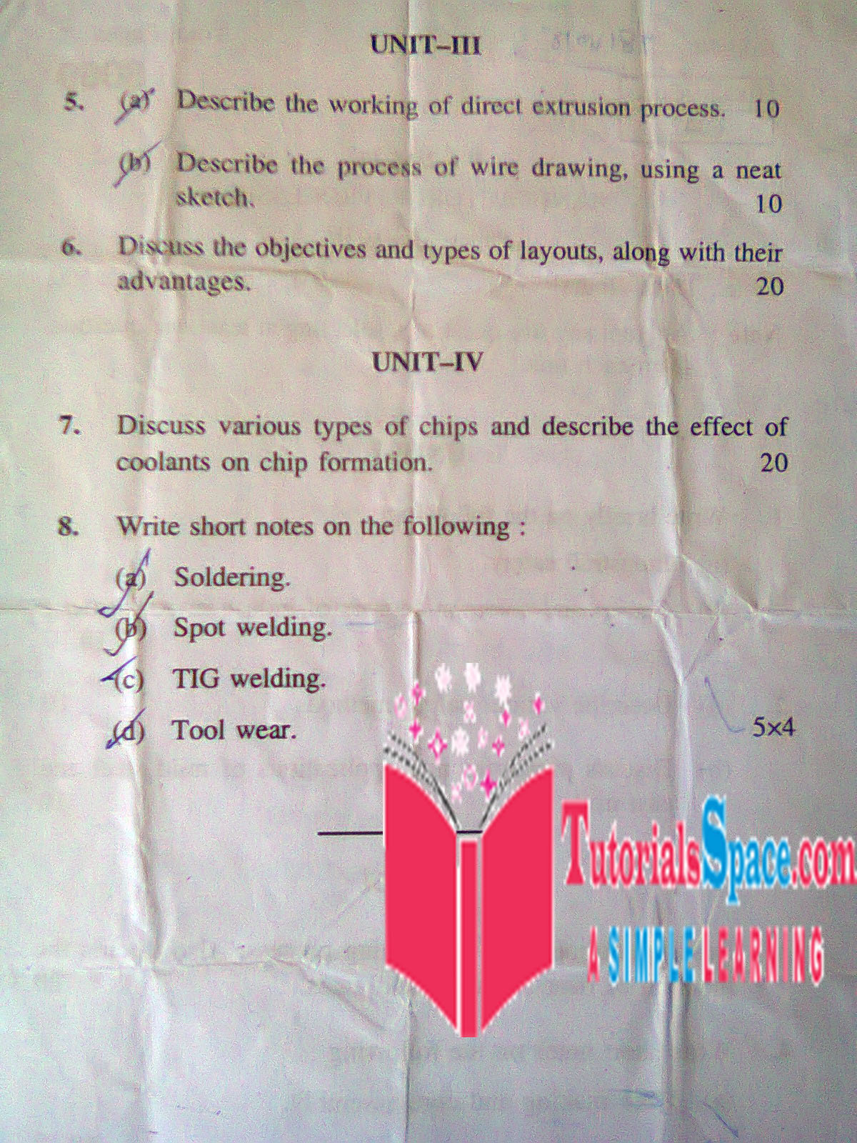 Download 2010 Manufacturing Processes Question Paper